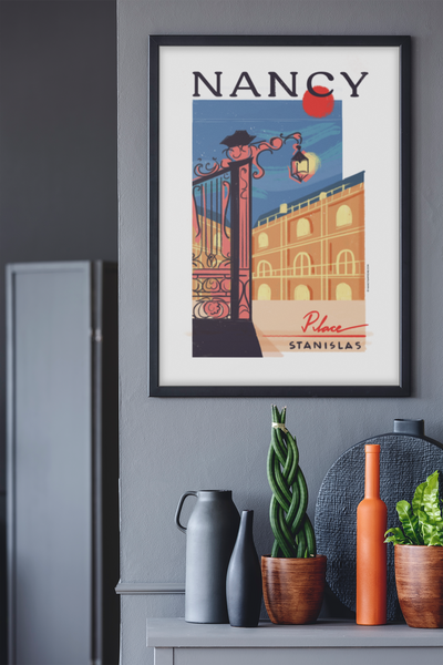 Affiche A3 "Nancy "place Stanislas L'art du trait "