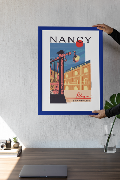 Affiche A3 "Nancy "place Stanislas L'art du trait "