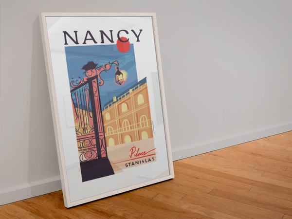 Affiche A3 "Nancy "place Stanislas L'art du trait "