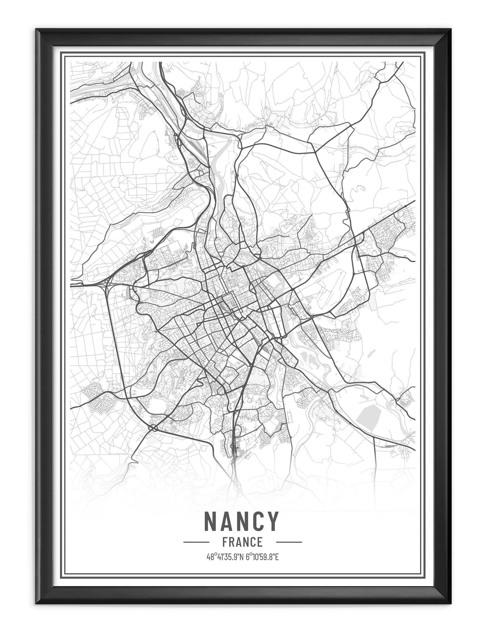 Plan de Nancy Affiche A3